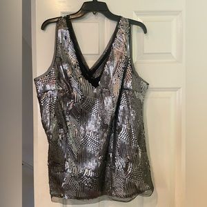 Lane Bryant Black and Silver Sequin Top - NWT